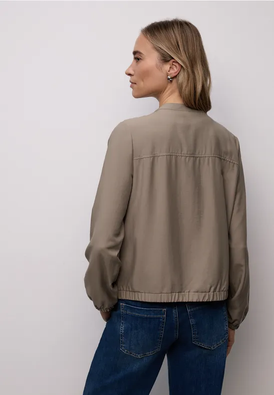 Overhemd blouse met zakken light terra mocha