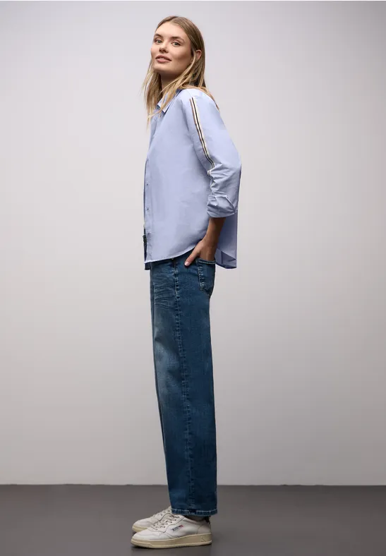 Overhemdblouse met getapete details original blue