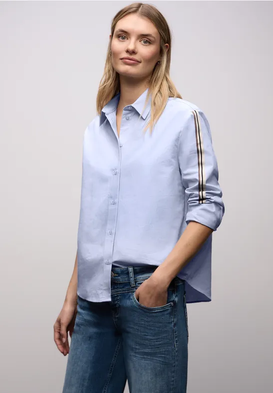 Overhemdblouse met getapete details original blue