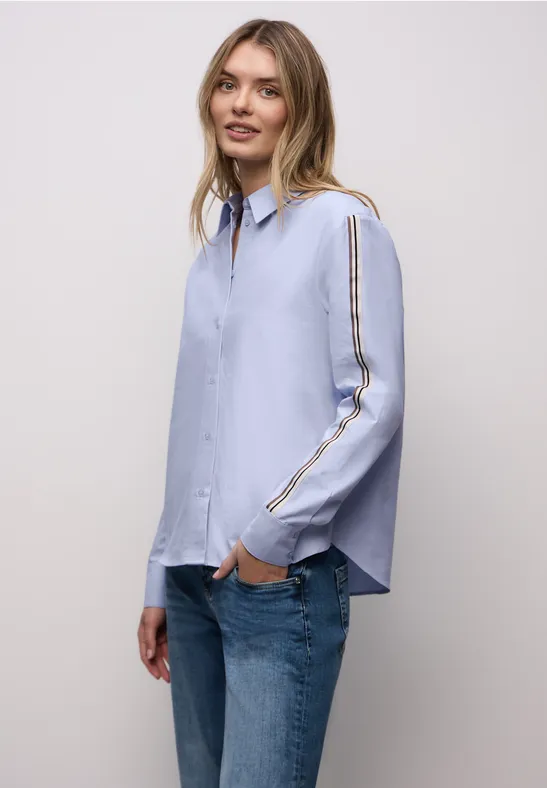 Overhemdblouse met getapete details original blue