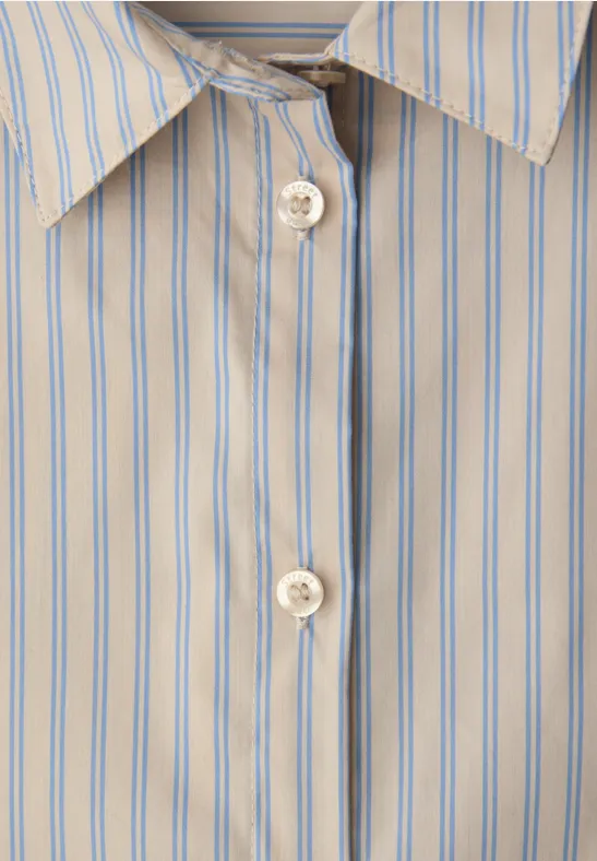 Gestreifte Business Bluse cotton beige