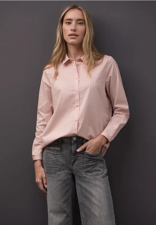 Blouse d'affaires rayée faded rose