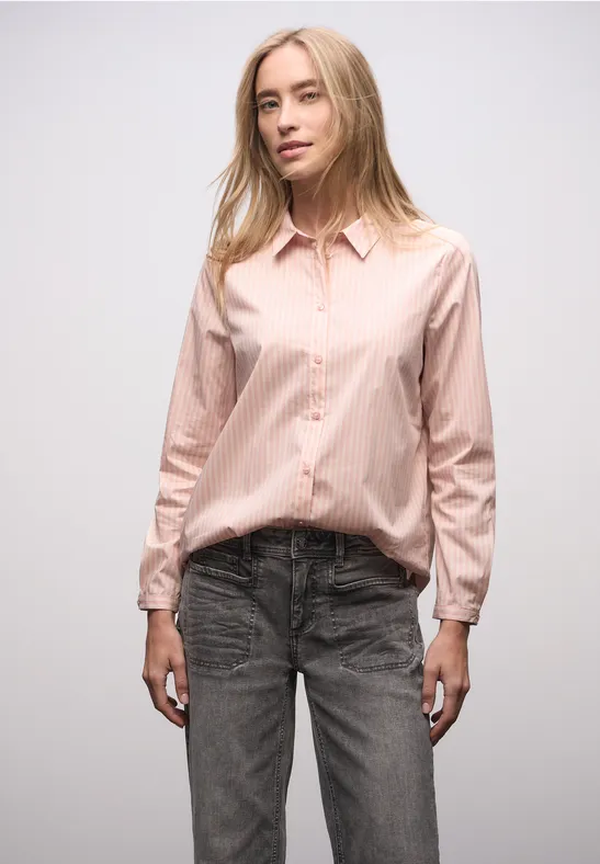 Blouse d'affaires rayée faded rose