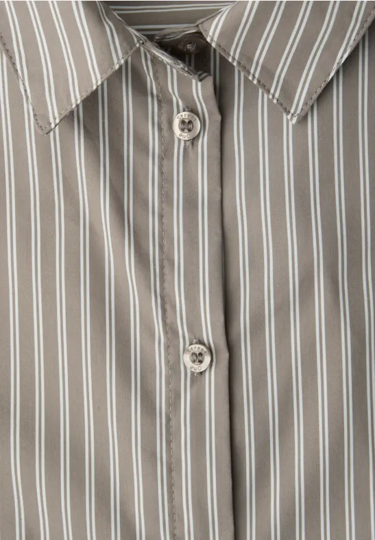 Gestreifte Business Bluse light terra mocha