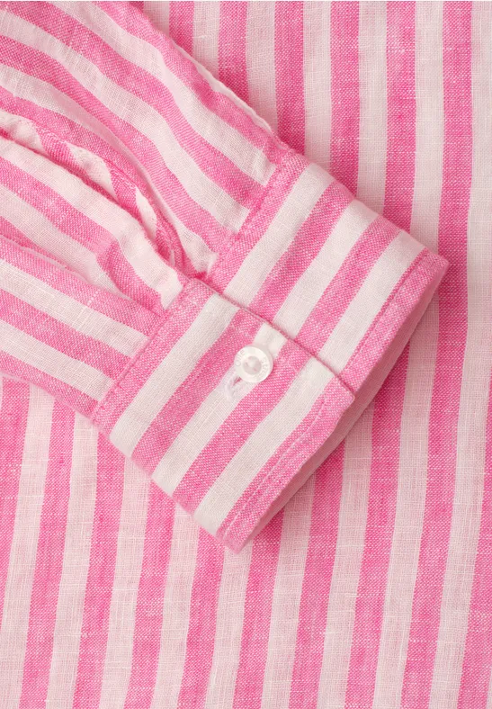 Langarm Hemdbluse aus Leinen magenta dream