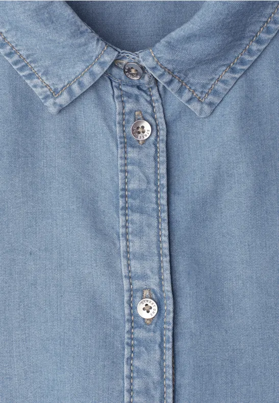 Chemisier à manches 3/4 en look denim Light Blue soft wash