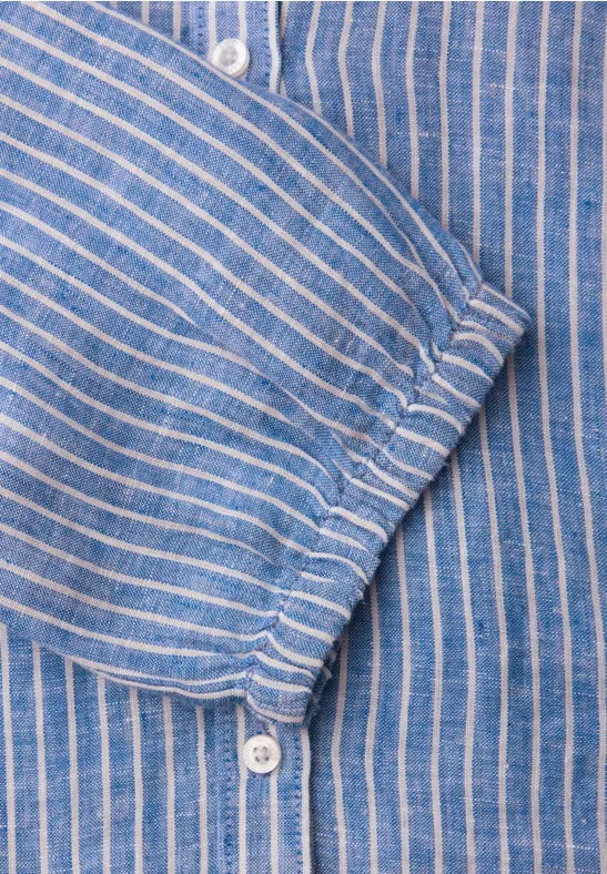 Linnen blouse met 3/4 mouwen drift blue