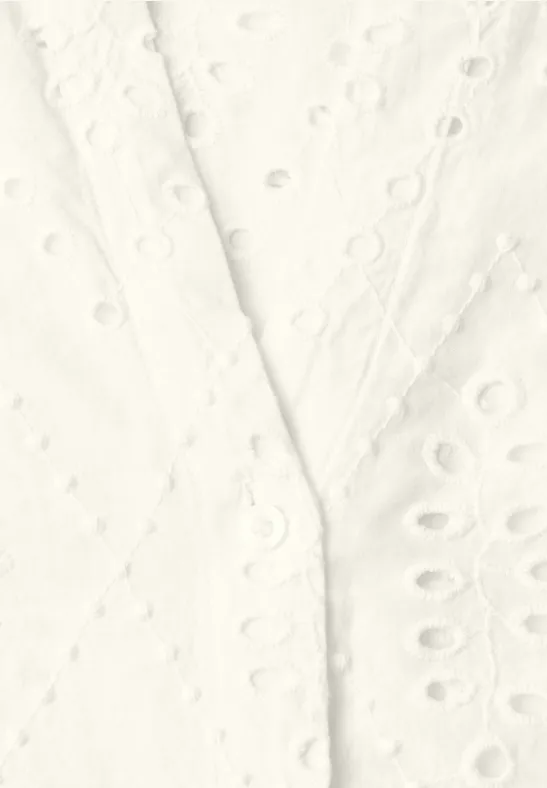 Blouse à col fendu et motif Shiffley off white