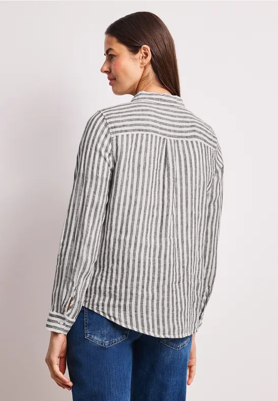 Linnen overhemd met lange mouwen espresso brown