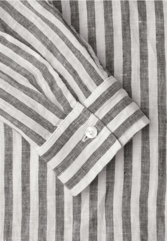 Linnen overhemd met lange mouwen espresso brown