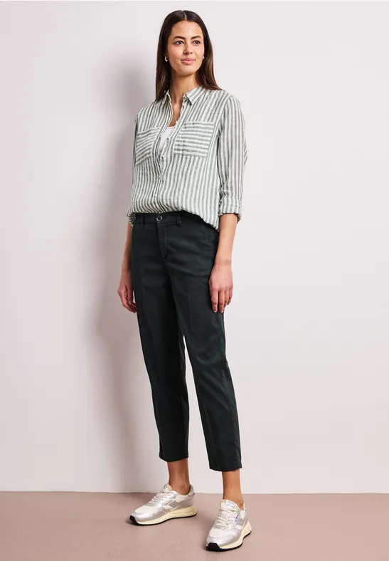 Linnen overhemd met lange mouwen bound green