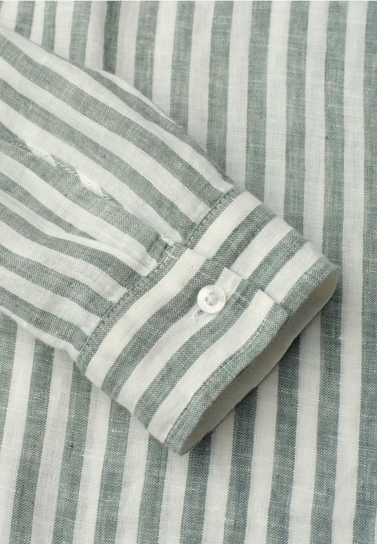 Linnen overhemd met lange mouwen bound green