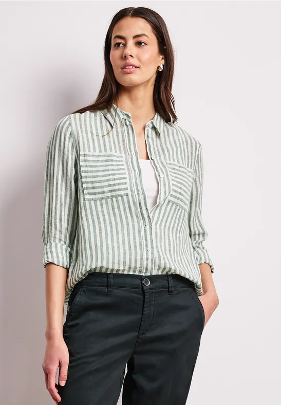 Linnen overhemd met lange mouwen bound green