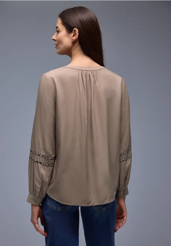 Tunika mit Tape-Details light terra mocha