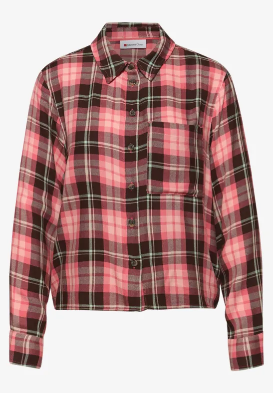 Karierte Hemdbluse striking coral