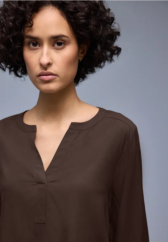 Tunika in Unifarbe molten earth