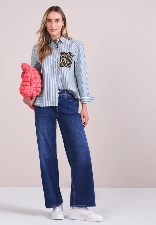 Gestreifte Hemdbluse original blue