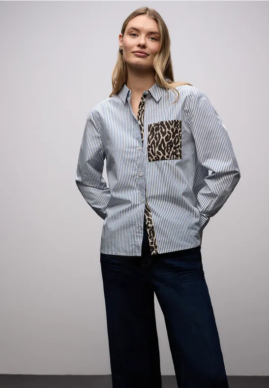 Gestreifte Hemdbluse original blue