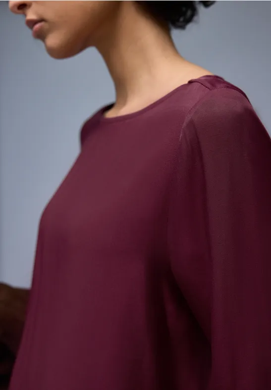 Blouse met elastische zoom truffle red