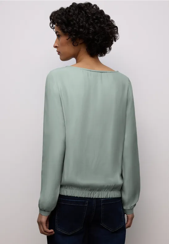 Blouse met elastische zoom dark mint green