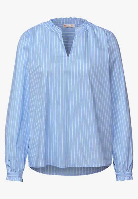 Streifen Bluse mit Rüschen original blue