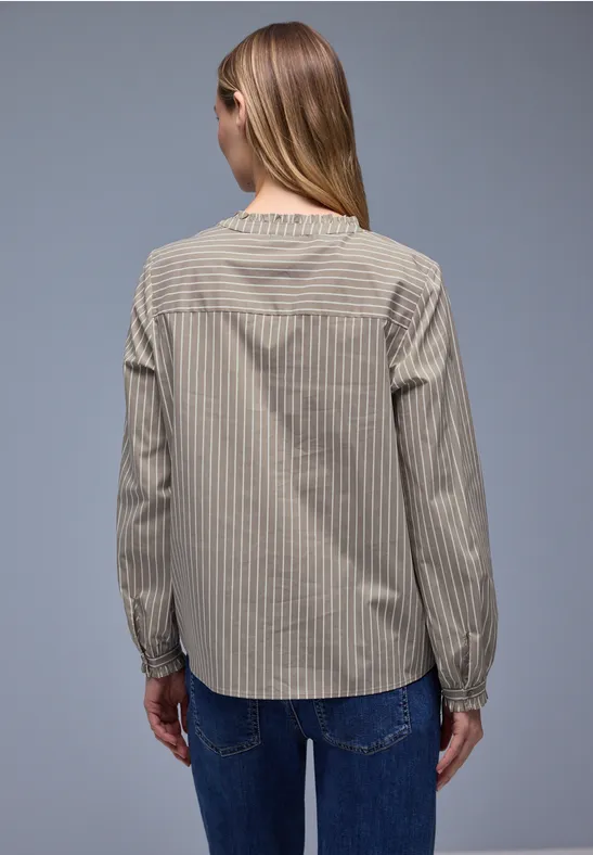 Bluse mit Rüschen light terra mocha