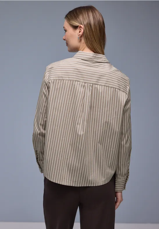 Gestreept overhemd blouse light terra mocha