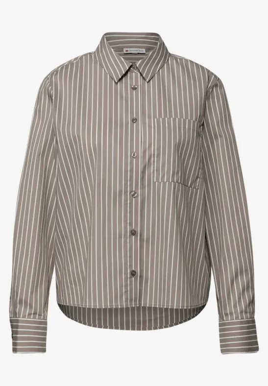 Gestreept overhemd blouse light terra mocha