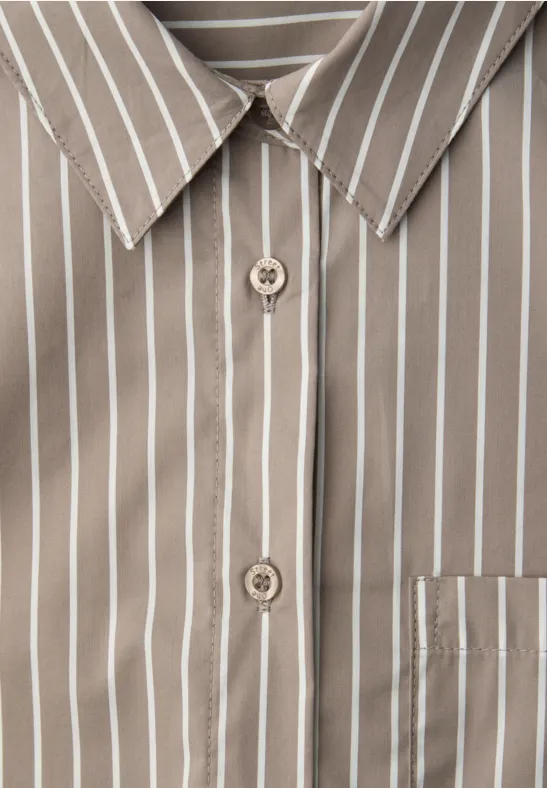 Gestreept overhemd blouse light terra mocha