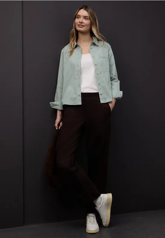 Gestreifte Hemdbluse dark mint green