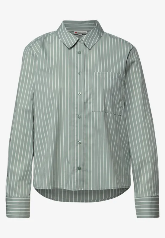 Gestreifte Hemdbluse dark mint green