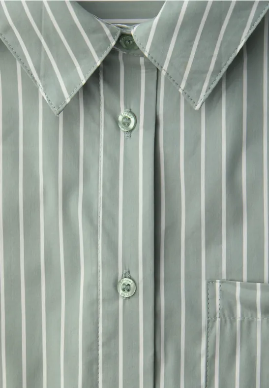 Gestreifte Hemdbluse dark mint green