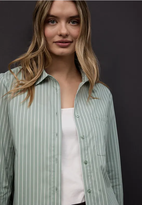 Gestreifte Hemdbluse dark mint green