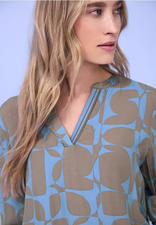 Bluse mit Tapedetails bonnet blue