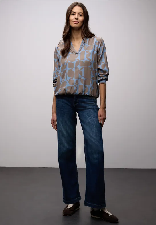 Bluse mit Tapedetails bonnet blue