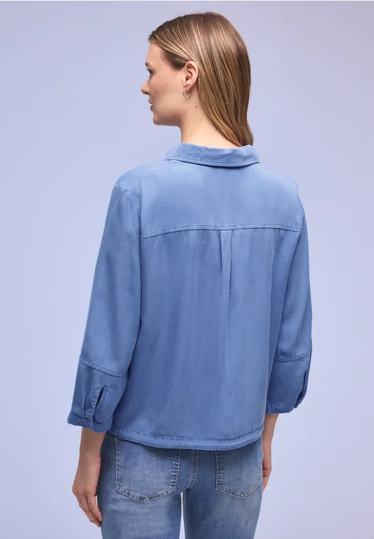 Hemdbluse im Washed-Look bonnet blue