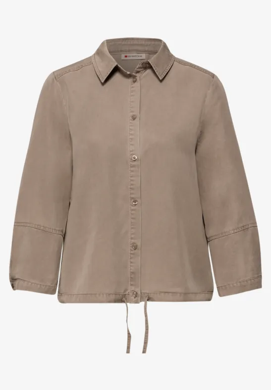 Hemdbluse im Washed-Look light terra mocha