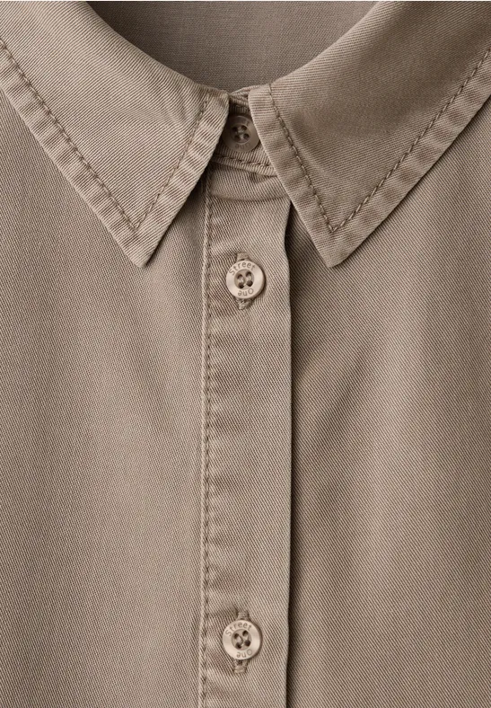 Hemdbluse im Washed-Look light terra mocha