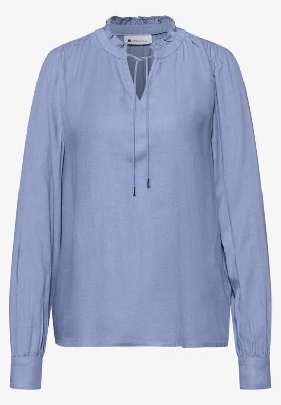 Bluzka koszulowa z falbanką bonnet blue mel.