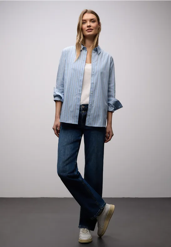 Gestreifte Hemdbluse original blue