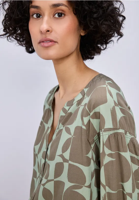 Blouse avec détail smocké pale mint green