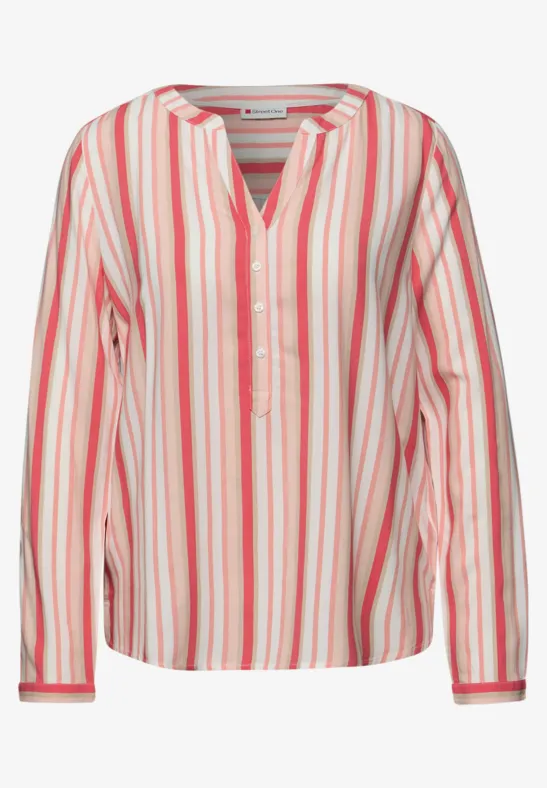 Tunique rayée striking coral