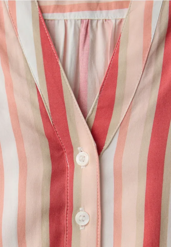 Tunique rayée striking coral