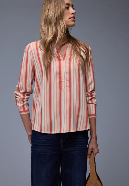 Tunique rayée striking coral