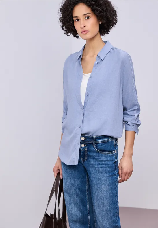 Chemisier avec détails de taille bonnet blue mel.