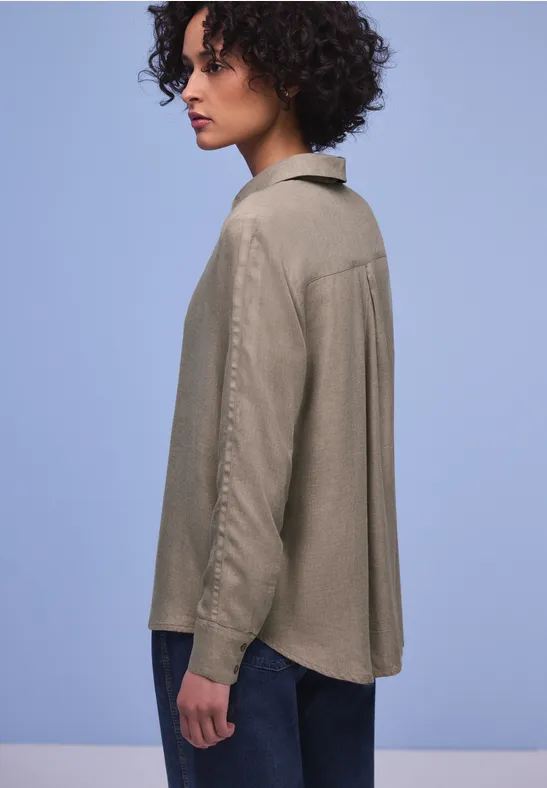 Hemdbluse mit Tapedetails light terra mocha mel.
