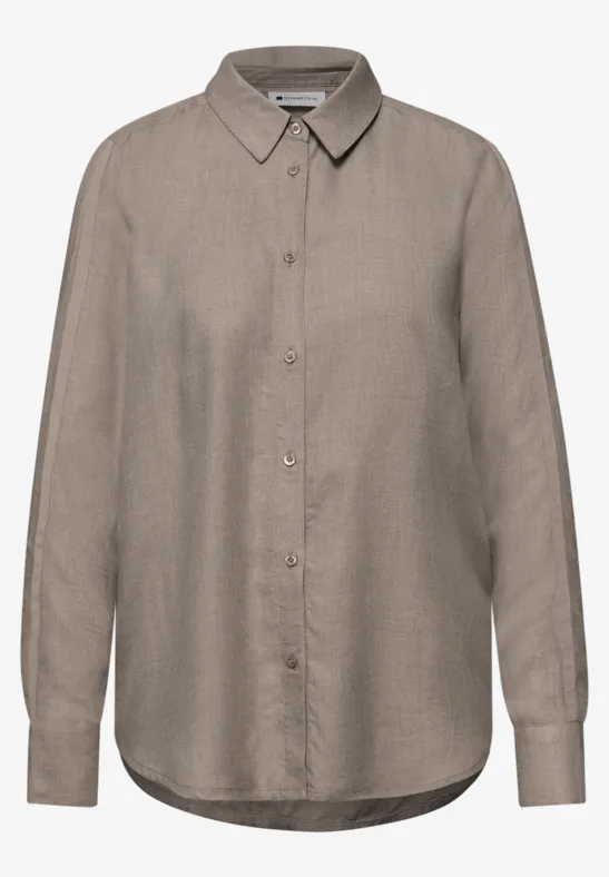 Hemdbluse mit Tapedetails light terra mocha mel.