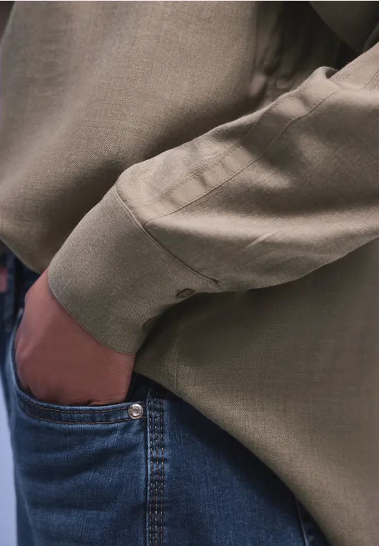 Hemdbluse mit Tapedetails light terra mocha mel.