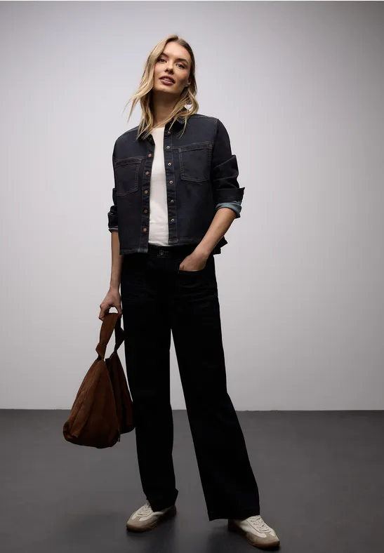 Denim overhemd blouse Rinse Blue washed