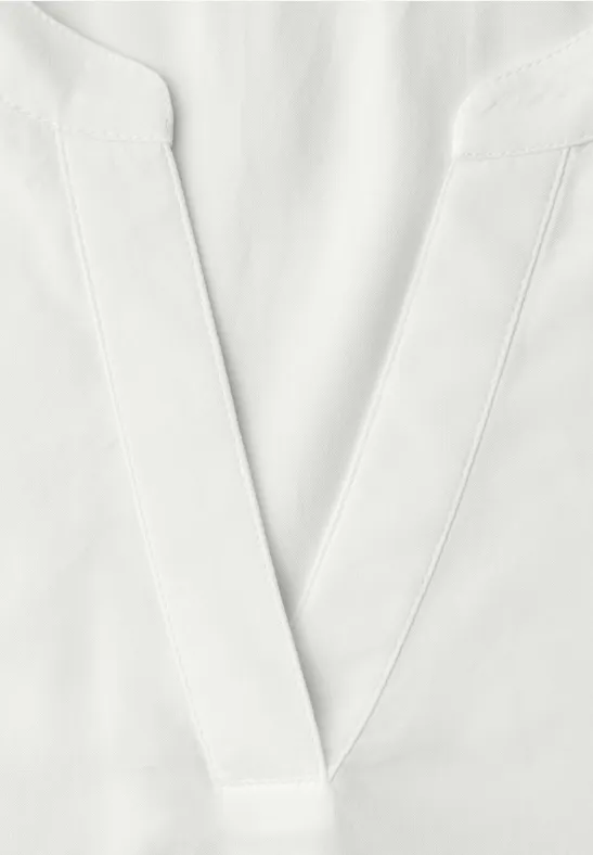 Kurzarm Bluse mit Turn-Up off white